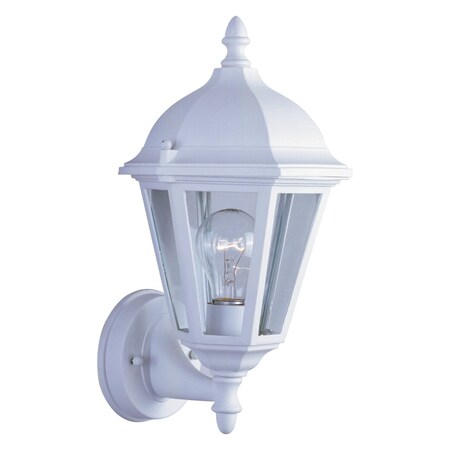 Maxim One Light White Clear Glass Wall Lantern 1002WT